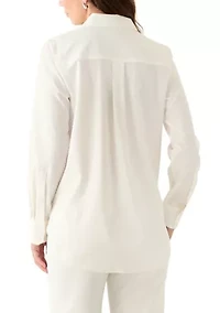 Women's Long Sleeve Button Front Blouse