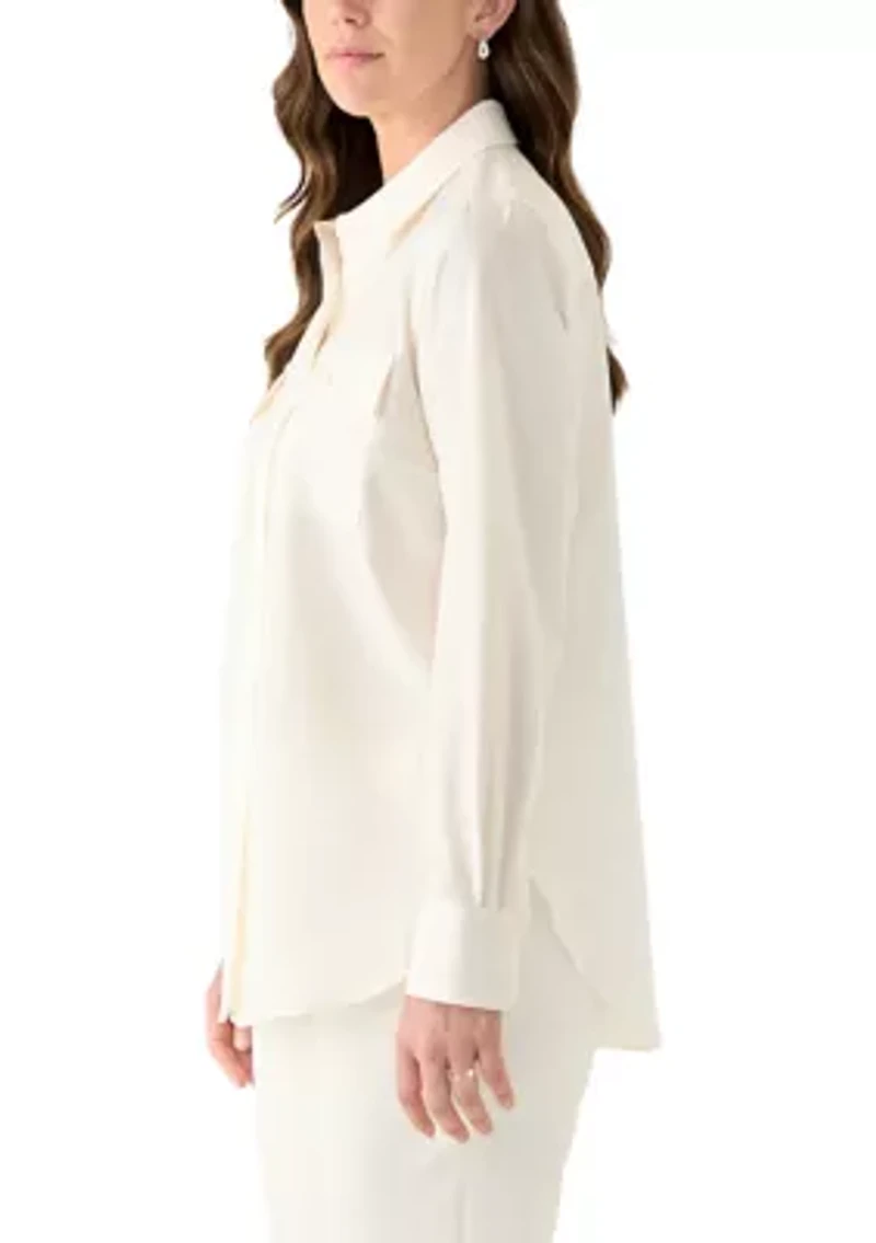 Women's Long Sleeve Button Front Blouse