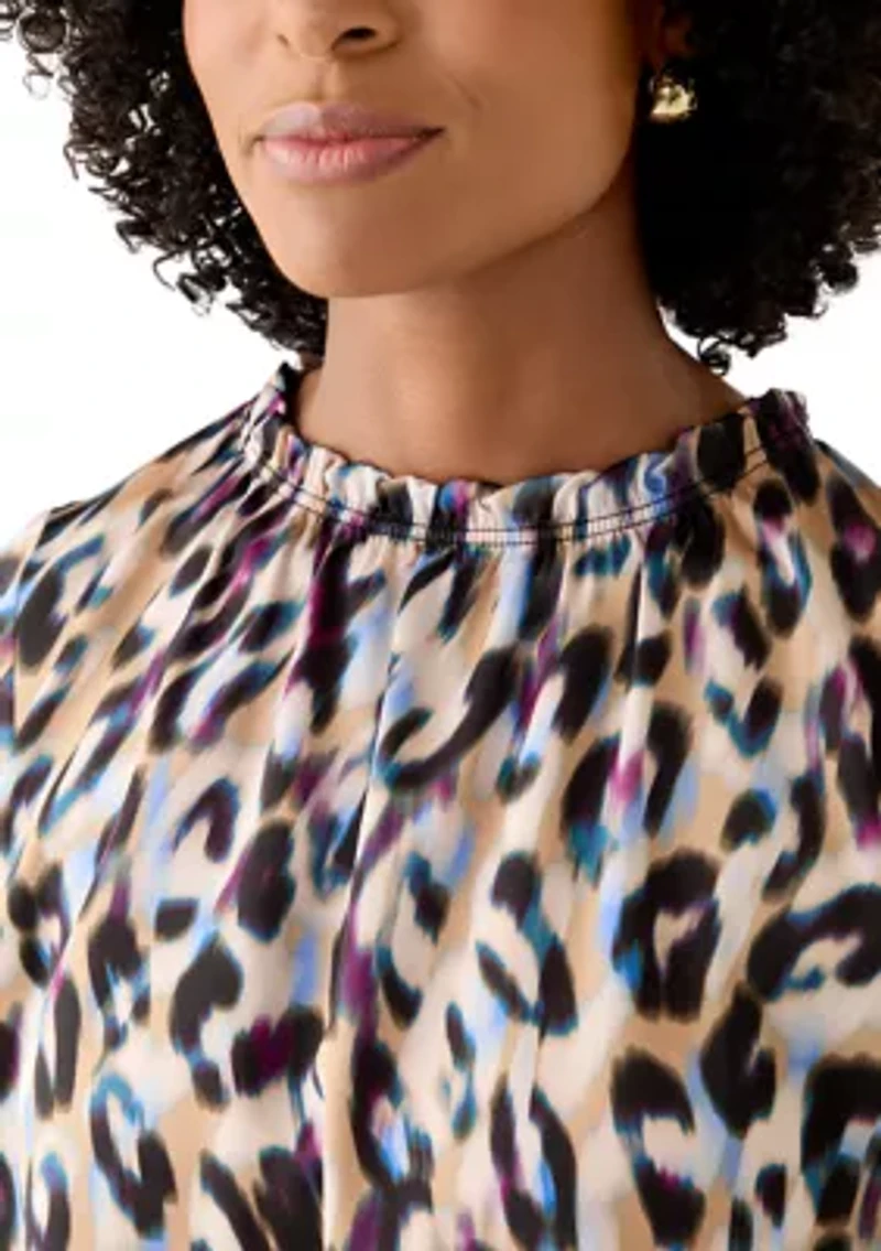 Women's Long Sleeve Ruffle Neck Blouse