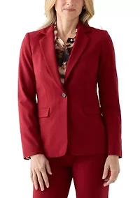 Women's One Button Notch Collar Blazer