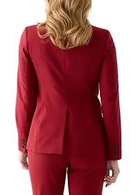 Women's One Button Notch Collar Blazer