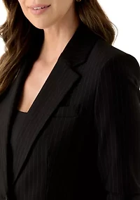 Women's One Button Ruched Sleeve Blazer