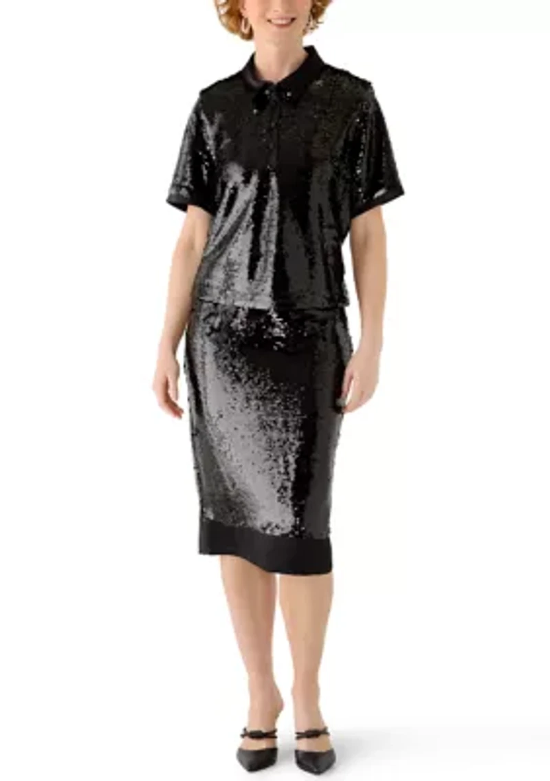Women's Sequin Midi Skirt