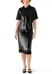 Women's Sequin Midi Skirt