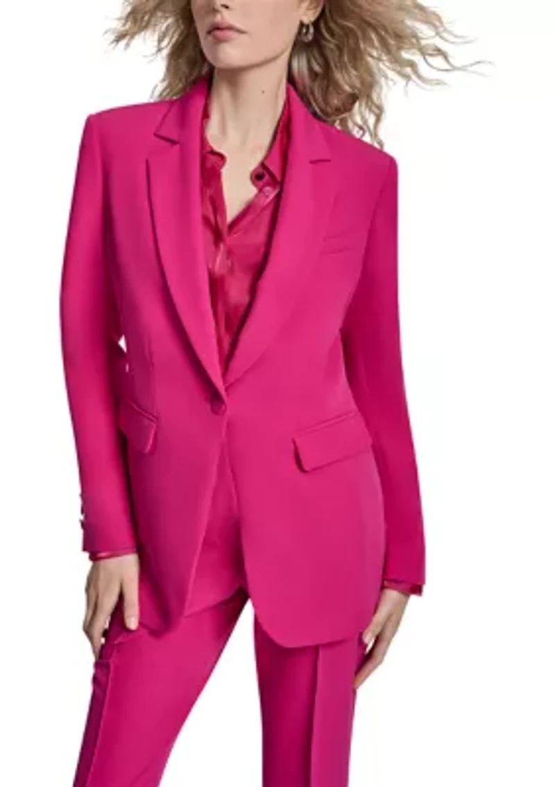 Women's 1-Button Notch Collar Blazer