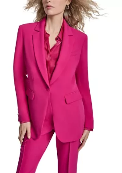 Women's 1-Button Notch Collar Blazer