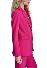 Women's 1-Button Notch Collar Blazer