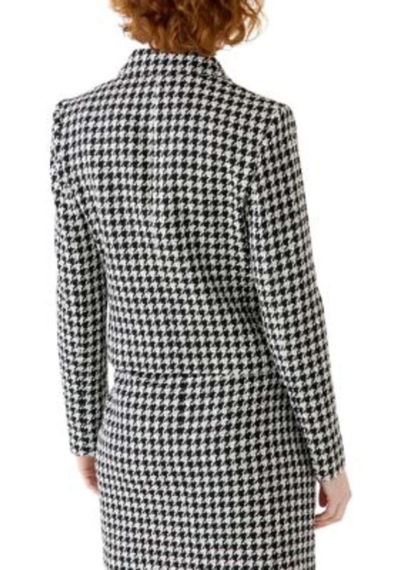 Women's Houndstooth Blazer with Zippers