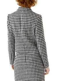 Women's Houndstooth Blazer with Zippers