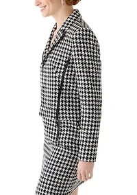 Women's Houndstooth Blazer with Zippers