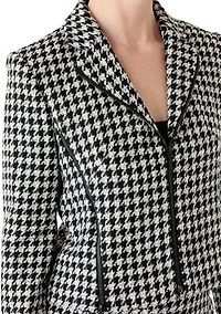 Women's Houndstooth Blazer with Zippers