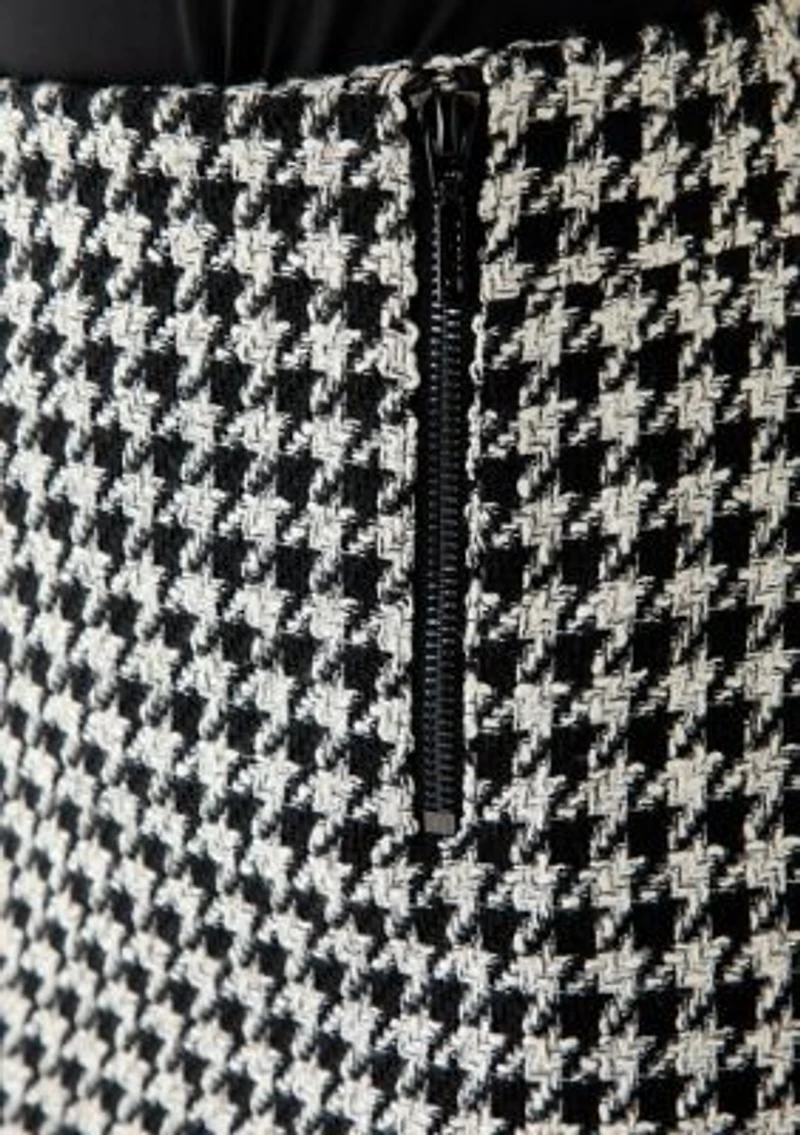 Women's Houndstooth Skirt with Zippers