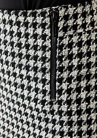 Women's Houndstooth Skirt with Zippers