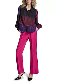 Women's Long-Sleeve Cuff Button-Down Top