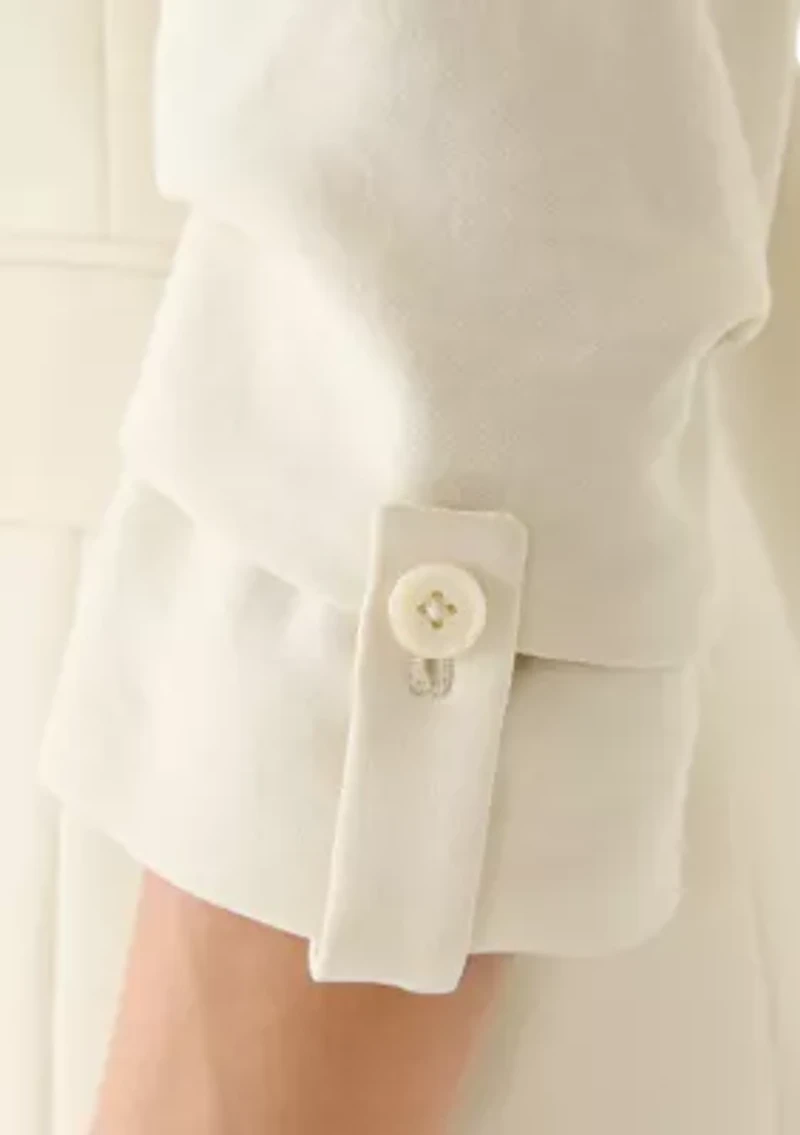 Women's Ruched Sleeve One Button Blazer