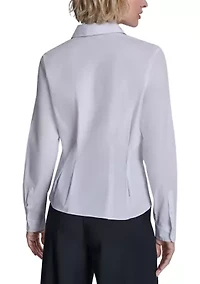 Women's Pleated Button Front Shirt