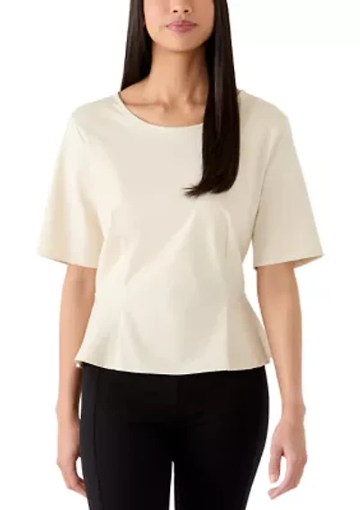 Women's Ponte Knit Peplum Top