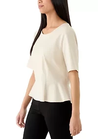 Women's Ponte Knit Peplum Top
