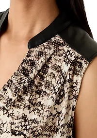 Women's Snake Print Knit Wrap Top