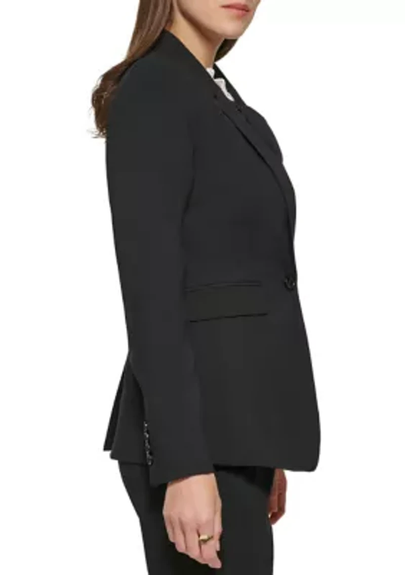 Women's Long Sleeve 1 Button Notch Collar Jacket
