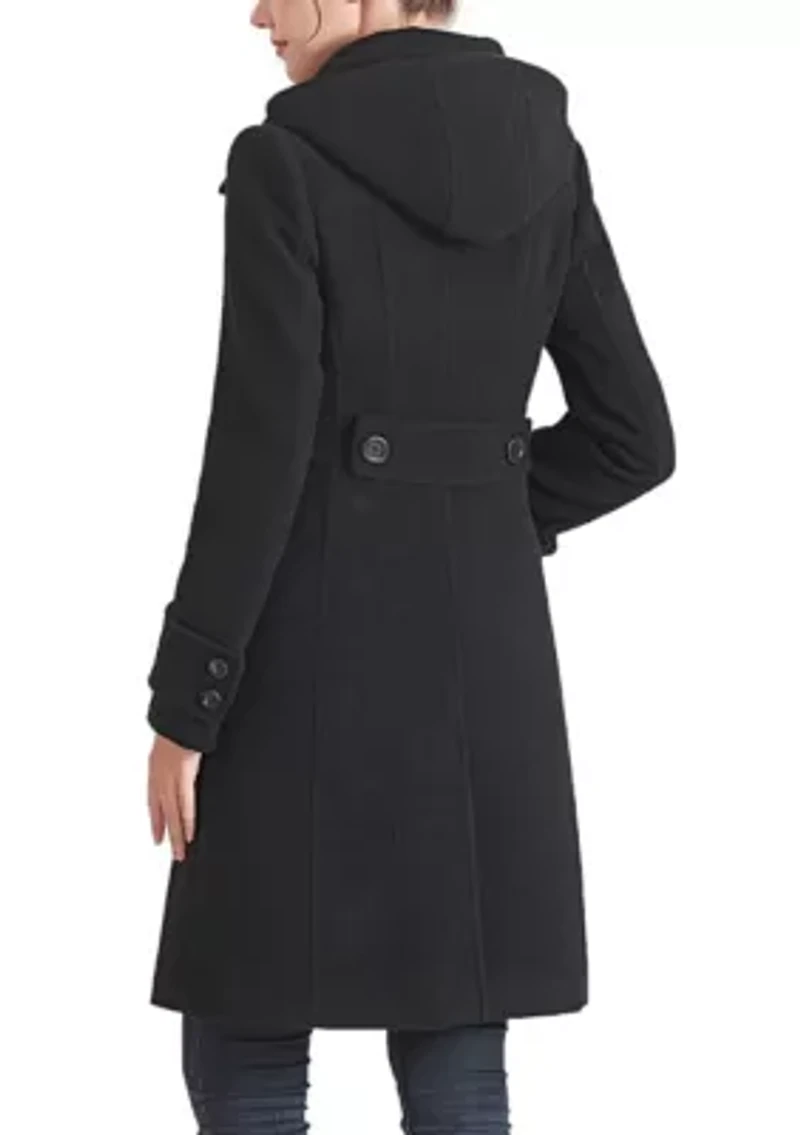 Ines Hooded Stand Collar Wool Coat