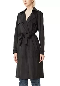 Aria Long Suede Trench Coat