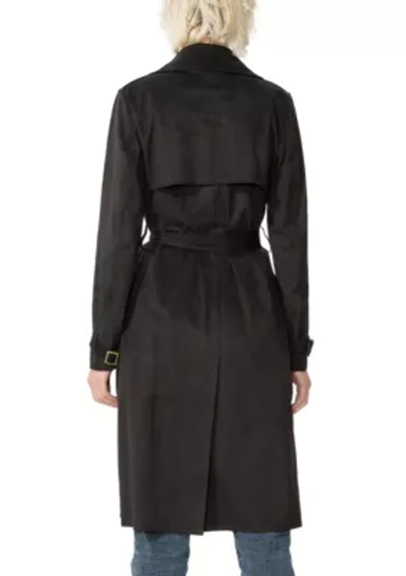 Aria Long Suede Trench Coat