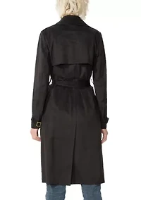 Aria Long Suede Trench Coat