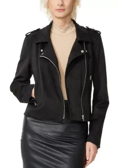 Willa Faux Suede Moto Jacket