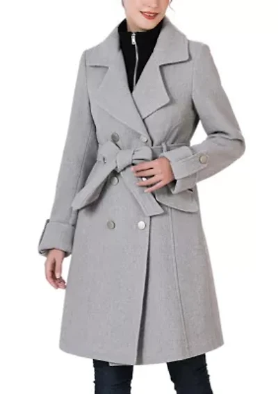 Bailee Wool Trench Coat with Removable Bib