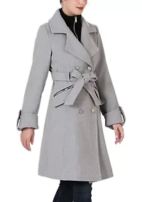 Bailee Wool Trench Coat with Removable Bib