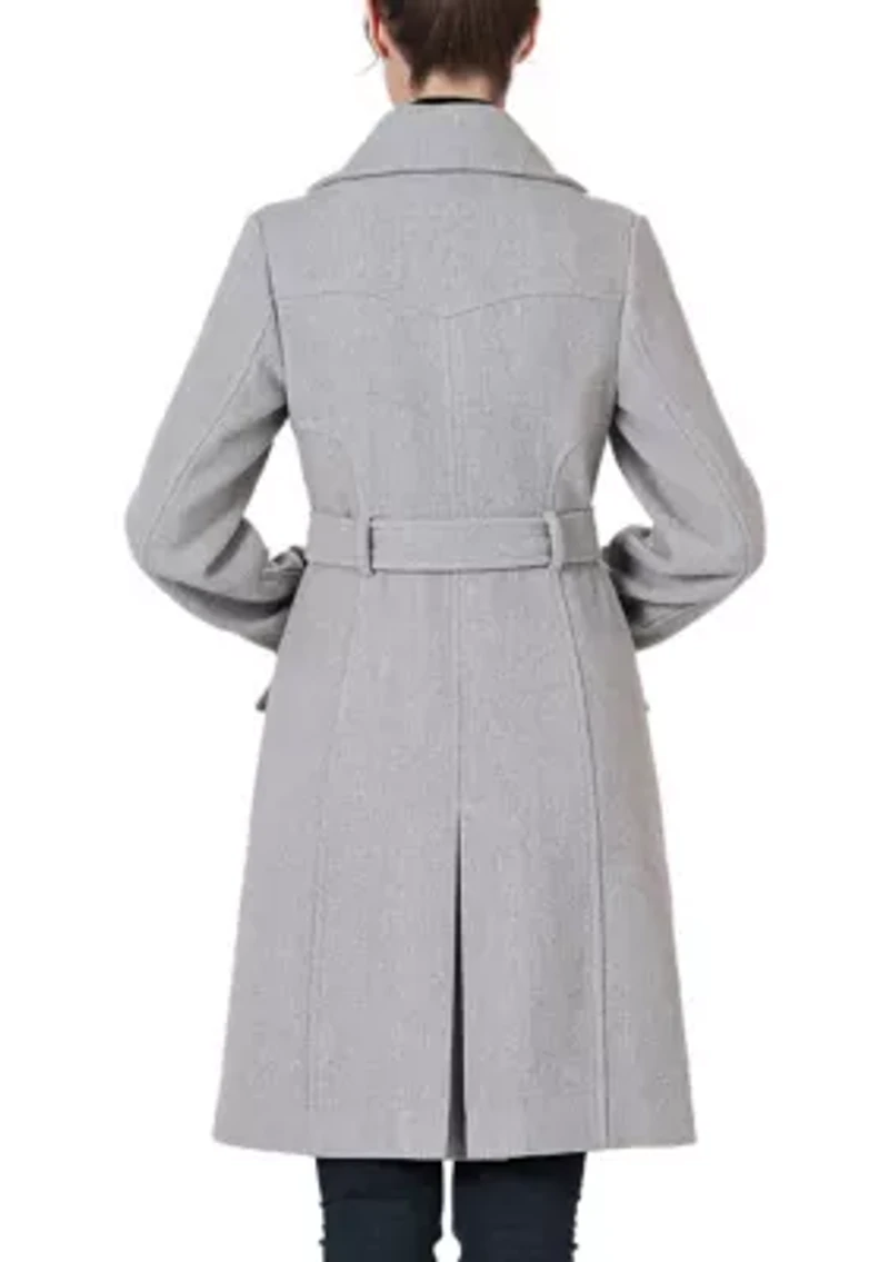 Bailee Wool Trench Coat with Removable Bib