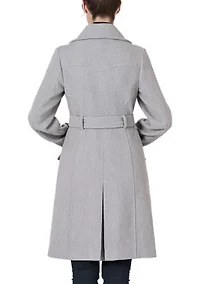 Bailee Wool Trench Coat with Removable Bib