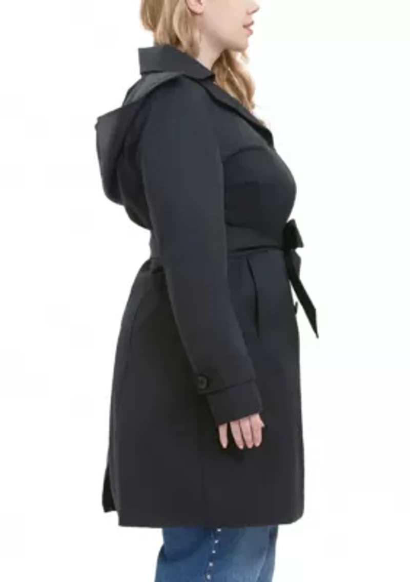 Plus Hooded Trench Coat