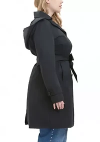 Plus Hooded Trench Coat