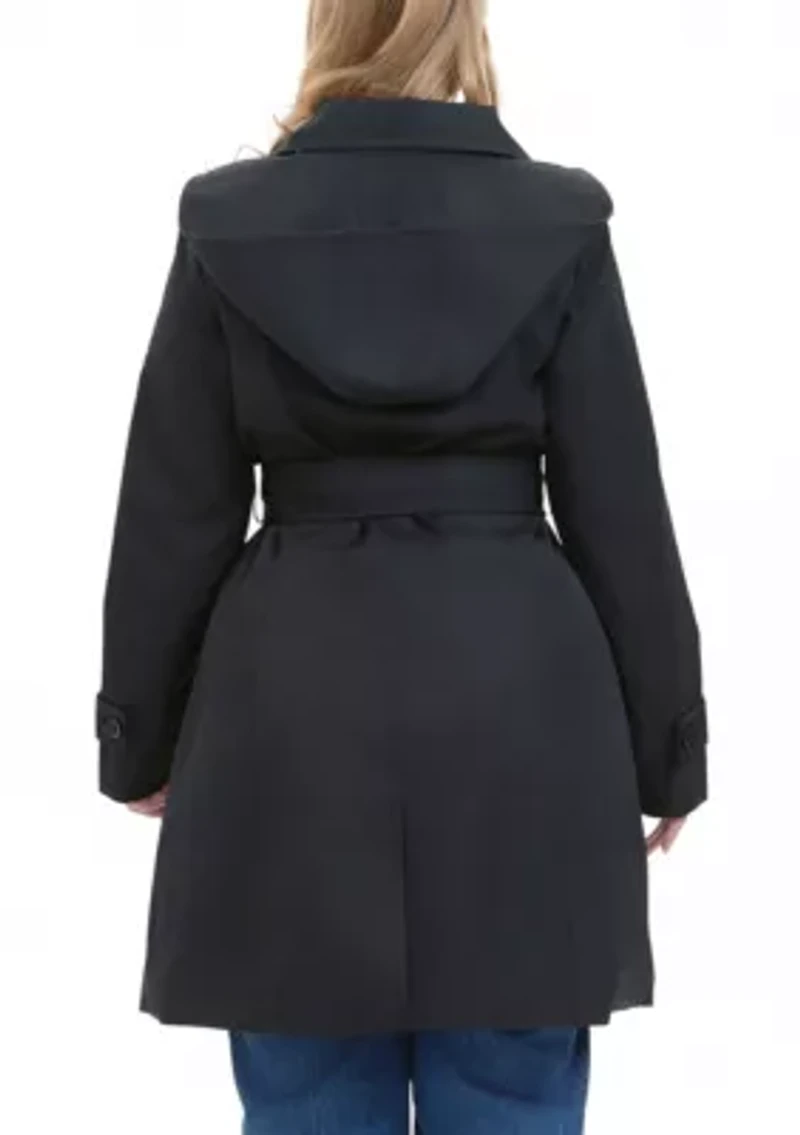 Plus Hooded Trench Coat