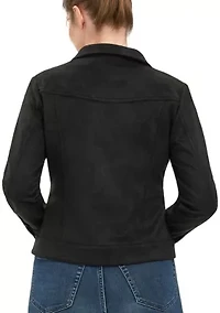 Women's Faux Suede Trucker Jacket