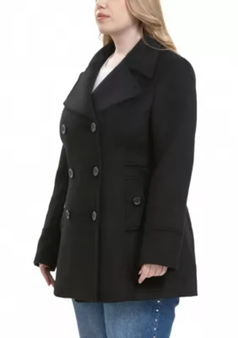 Plus Classic Wool Blend Pea Coat