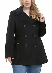 Plus Classic Wool Blend Pea Coat