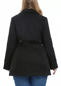 Plus Classic Wool Blend Pea Coat