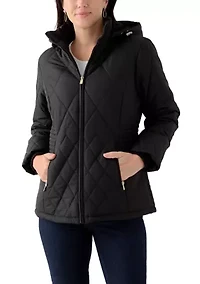 Women's Quilted Polyfill Jacket With Hood