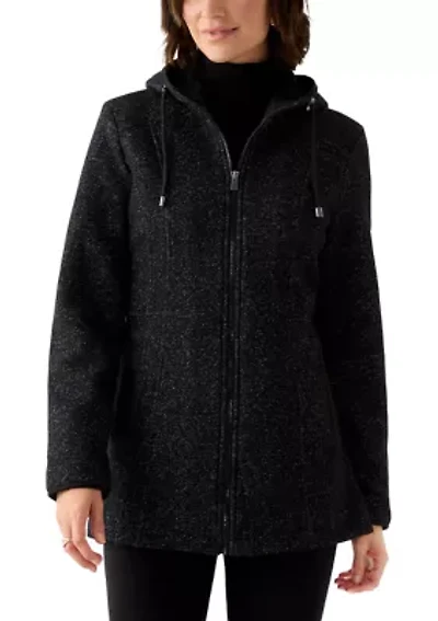 Women's Fashion Fleece Zip Up Jacket with Hood