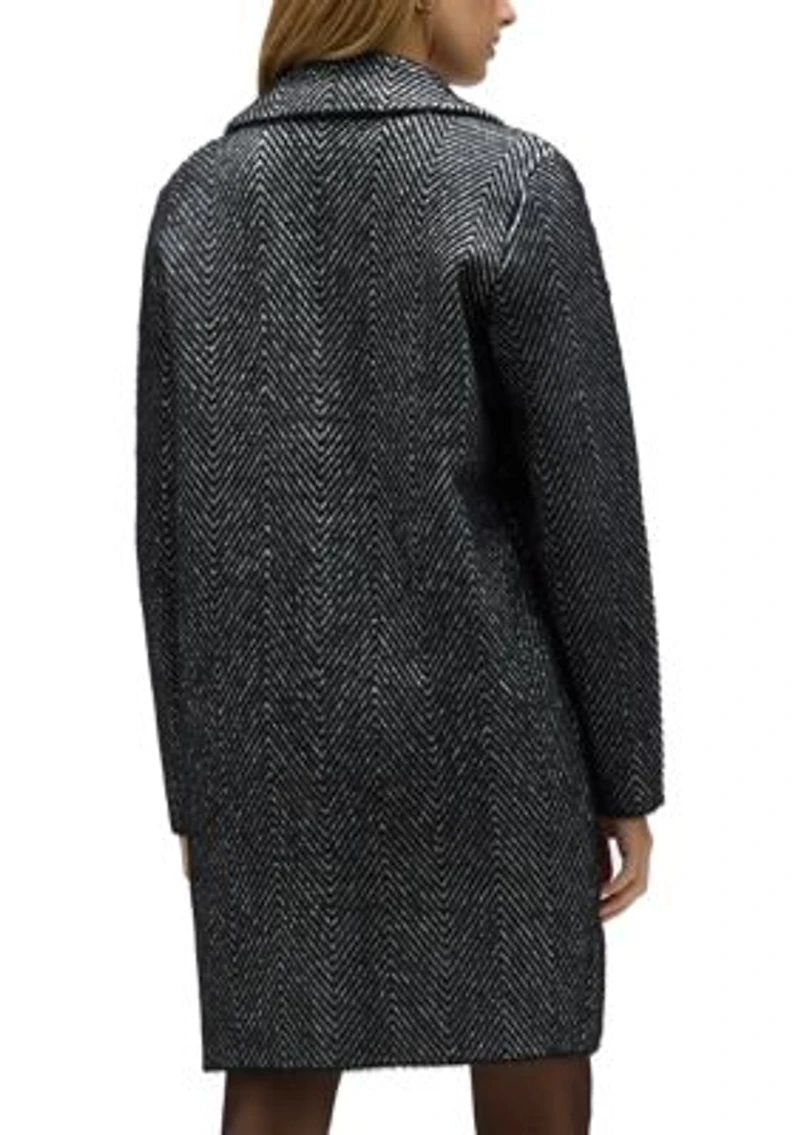 Plus Chevron Patterned Eyelash Coatigan