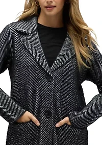 Women’s Chevron Patterned Eyelash Coatigan