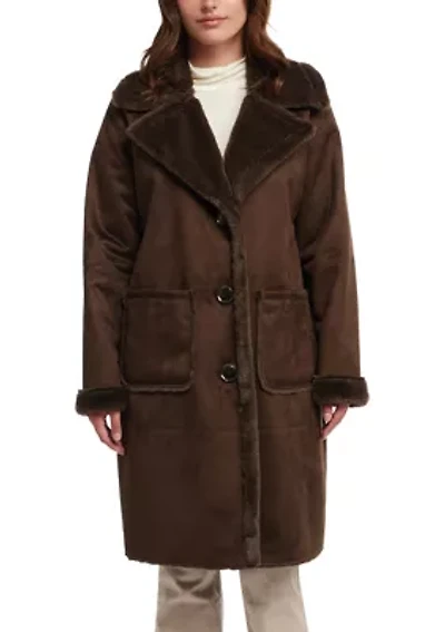 Women’s Longline Faux Shearling Coat