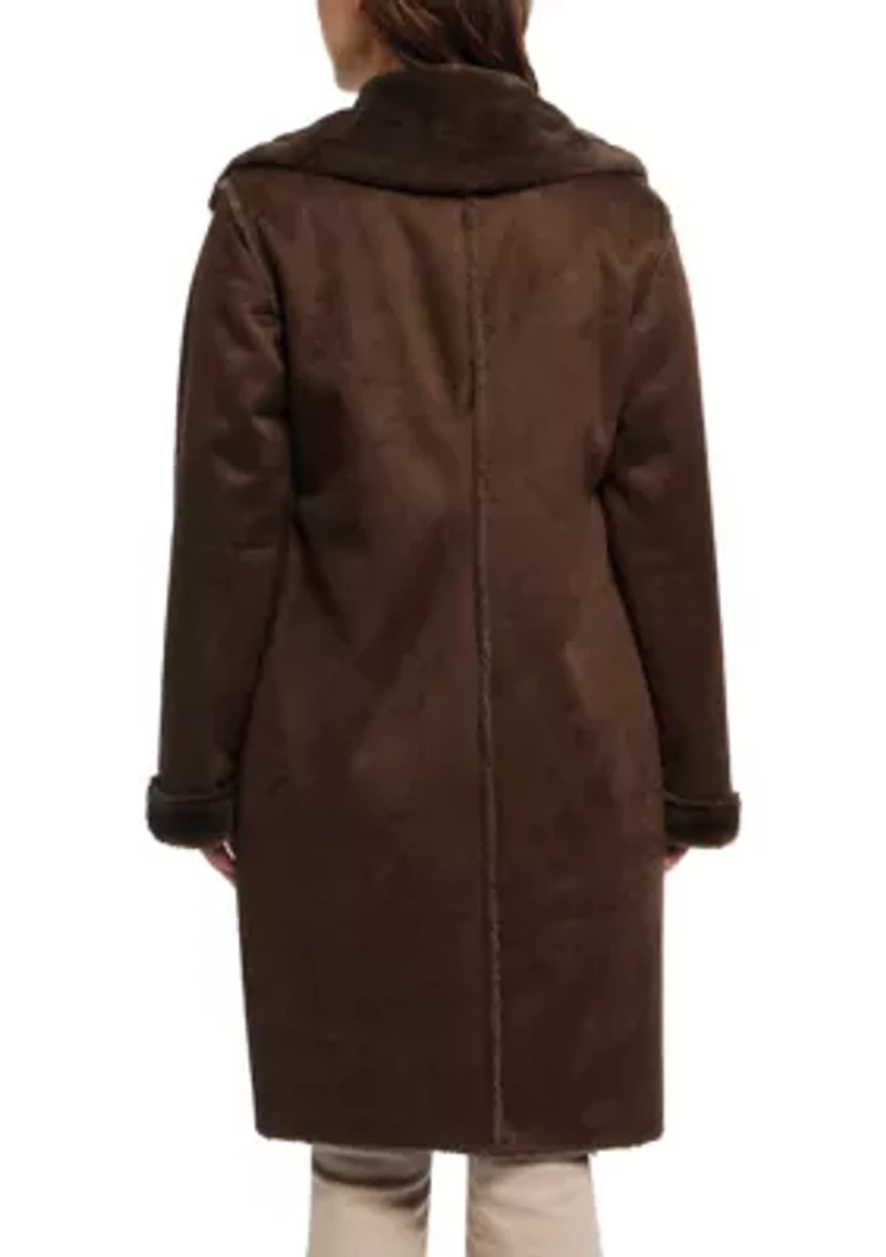Women’s Longline Faux Shearling Coat