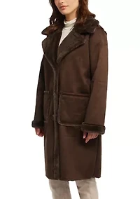 Women’s Longline Faux Shearling Coat