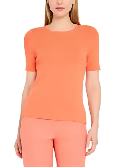 Women's Short Sleeve Crew Neck Sweater