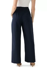 Petite Wide Leg Crepe Pants