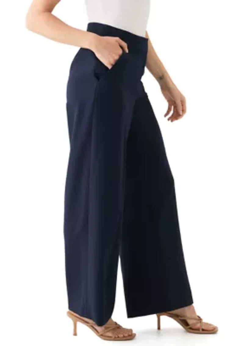 Petite Wide Leg Crepe Pants